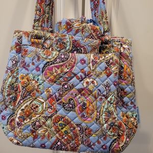 Vera Bradley Cotton Multi-Compartment Shoulder Bag Provence Paisley + bonus!